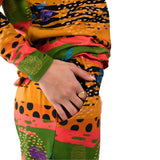 Raomio Women’s Abstract Jogger Set – Sustainable Two-Piece Loungewear in Orange Print