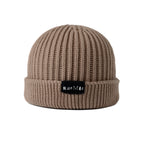 Soft Light Beige organic cotton beanie, unisex design, one size fits all, combining neutral tones with sustainable fashion.