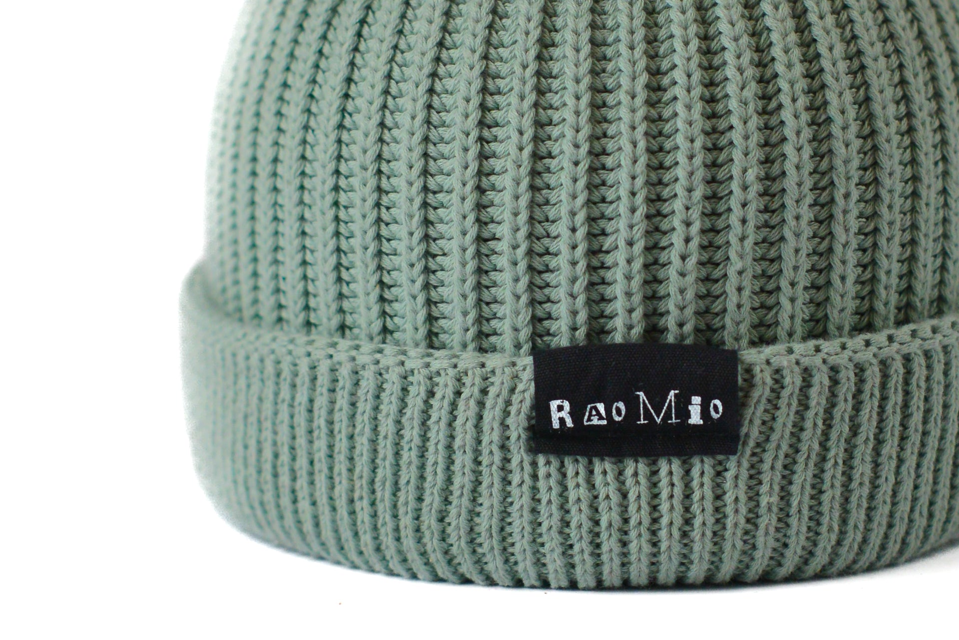 Trendy Light Silver Sage organic cotton beanie, unisex fit, one size fits all, perfect for an eco-friendly and stylish look.