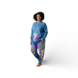 Unisex Adult Loungewear Set – Blue Cactus Print