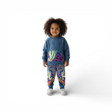 Kids Loungewear Set – Blue Cactus Print