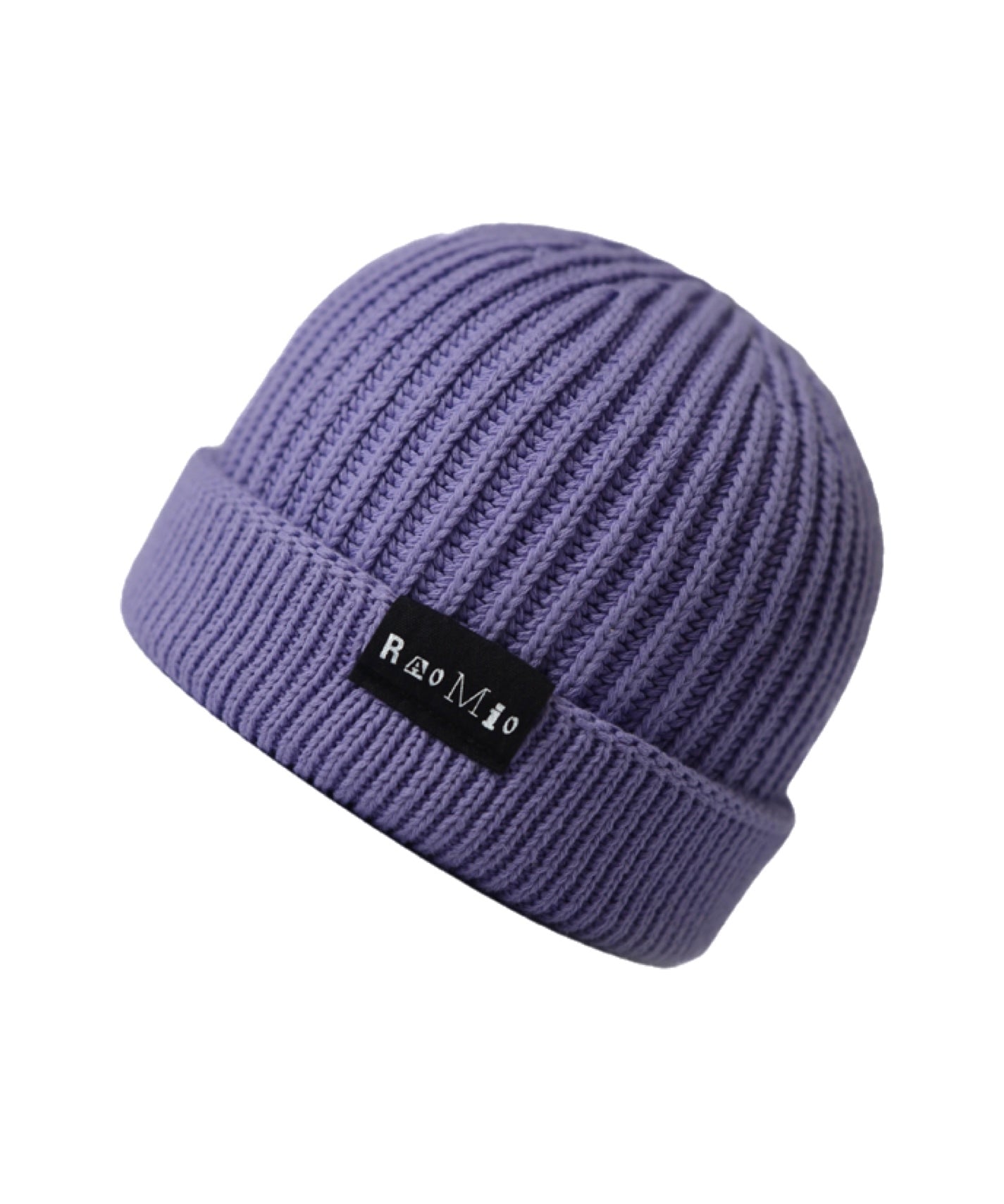 Vibrant purple organic cotton beanie, designed for a stylish and sustainable look.