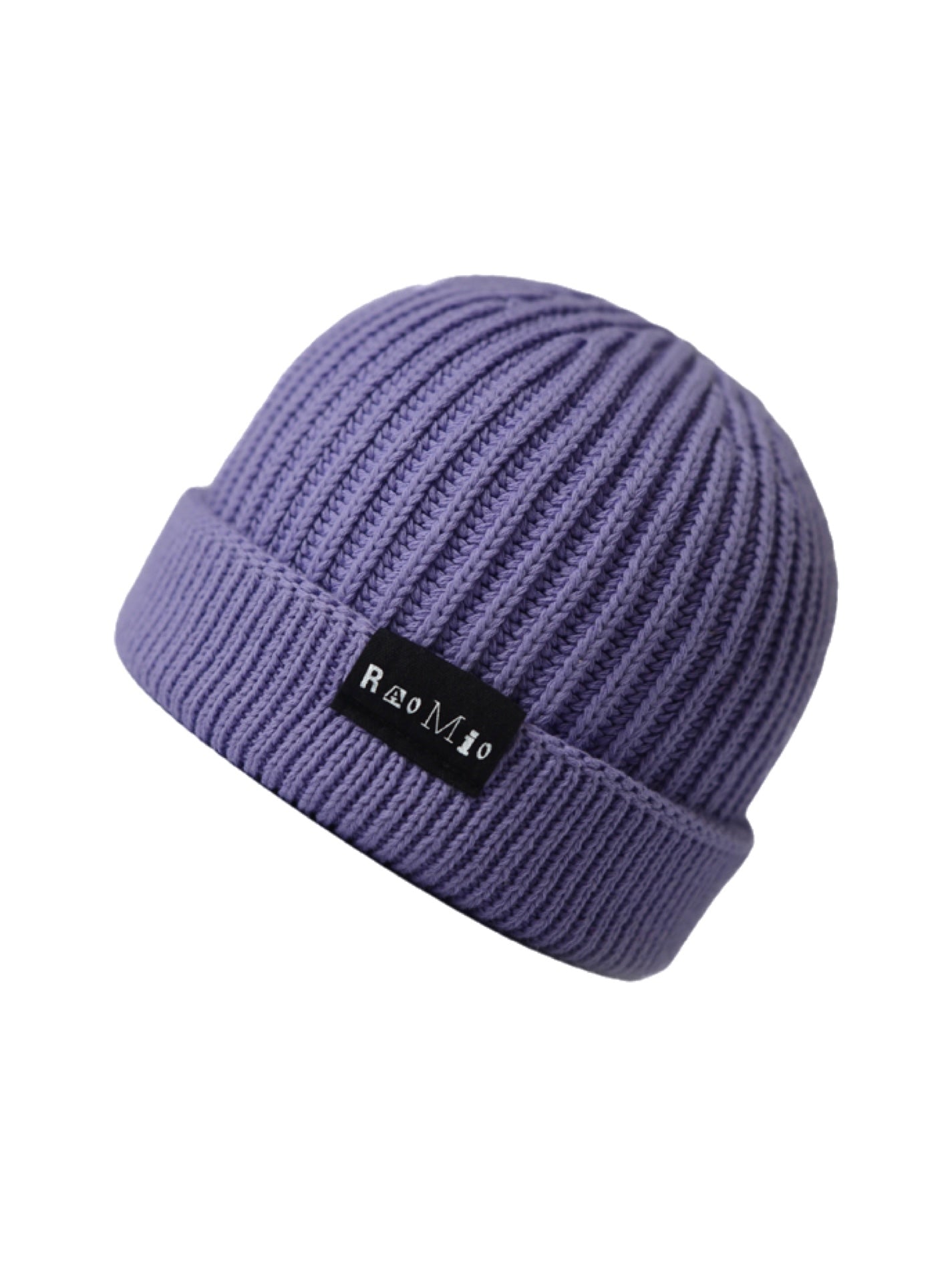 Vibrant purple organic cotton beanie, designed for a stylish and sustainable look.