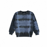 Tie-dye sweatshirt with a brand logo on a white background