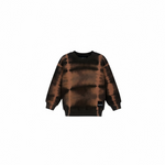 Brown tie-dye sweatshirt on a white background