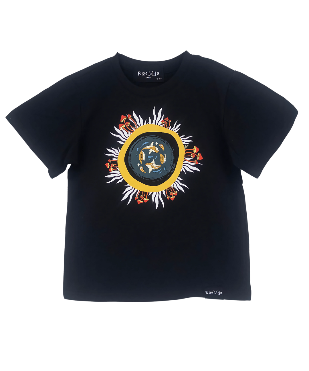 black mushroom t-shirt black unisex