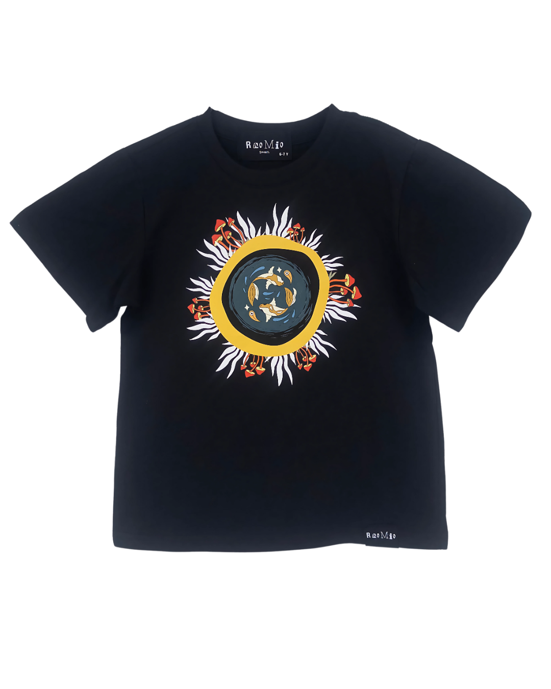 black mushroom t-shirt black unisex