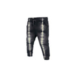 Black tie-dye jogger pants on a white background