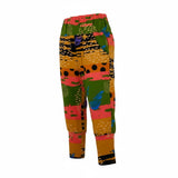 Colorful patterned pants on a white background