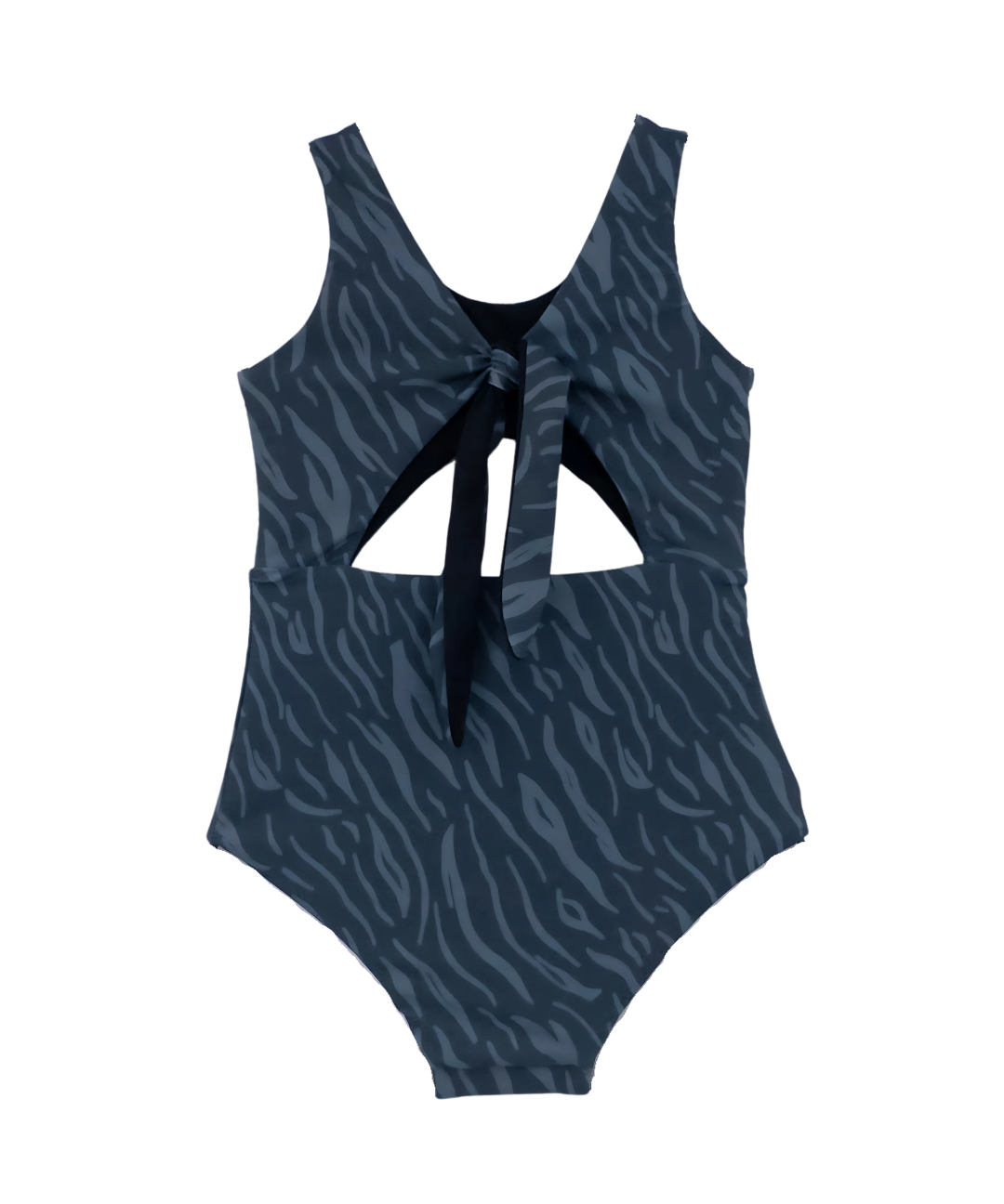 zebra blue girl swimwear repreve fabric