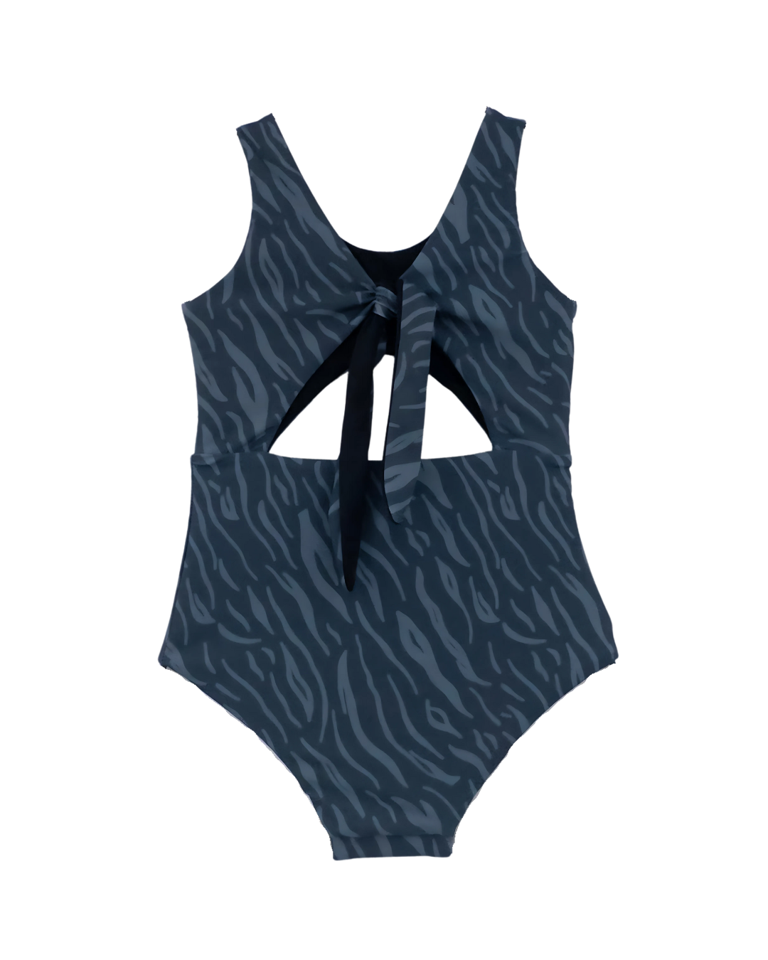 zebra blue girl swimwear repreve fabric
