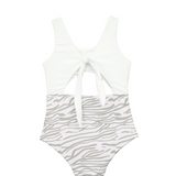 zebra white animal print swimwear girl